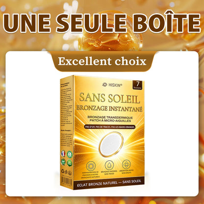 Boutique Officielle | ☀️☀️ Hiskin® Patch Bronzant Instantané Sans Soleil à Micro-Aiguilles 🇫🇷 (Une seule fois par jour) Hâle bronzé visible en 7 jours ✅ Sans UV, sans effet orange, sans traces, sans DHA, sans application salissante.
