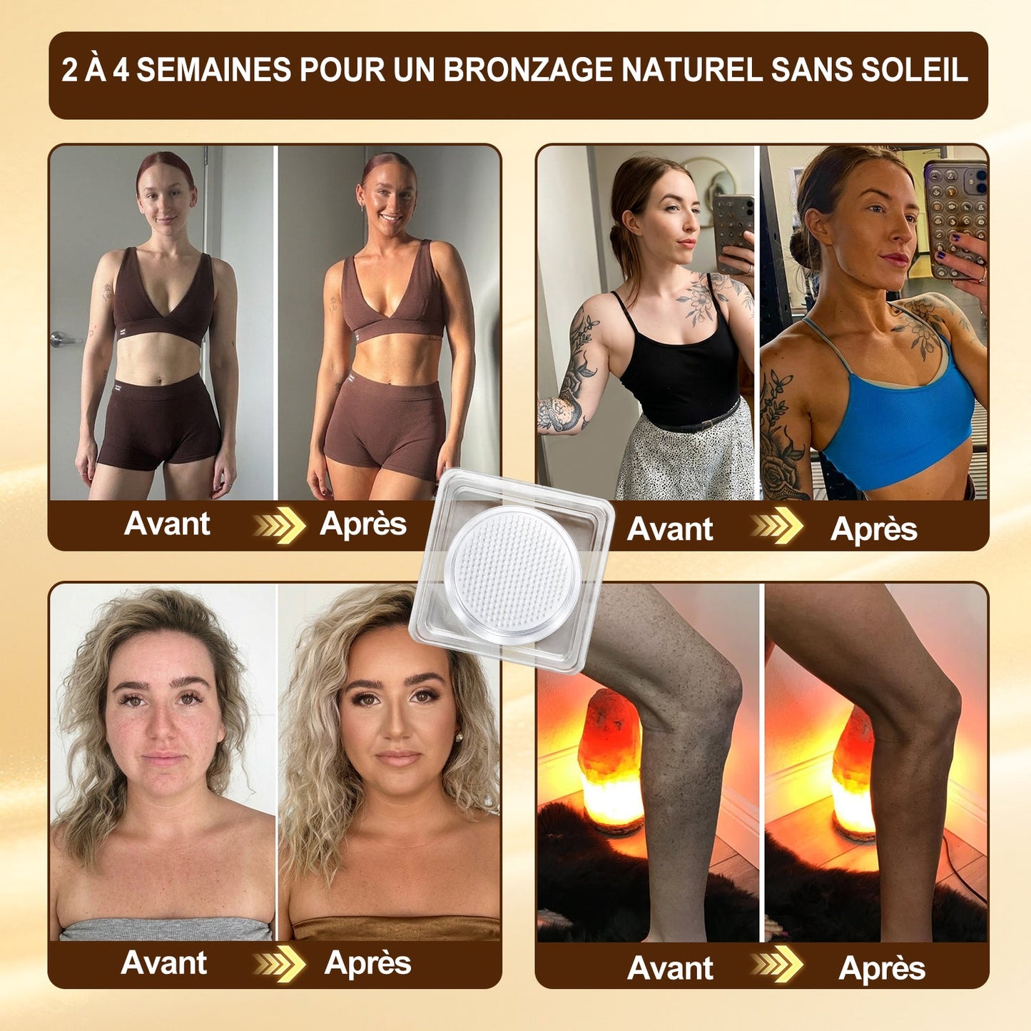 Boutique Officielle | ☀️☀️ Hiskin® Patch Bronzant Instantané Sans Soleil à Micro-Aiguilles 🇫🇷 (Une seule fois par jour) Hâle bronzé visible en 7 jours ✅ Sans UV, sans effet orange, sans traces, sans DHA, sans application salissante.