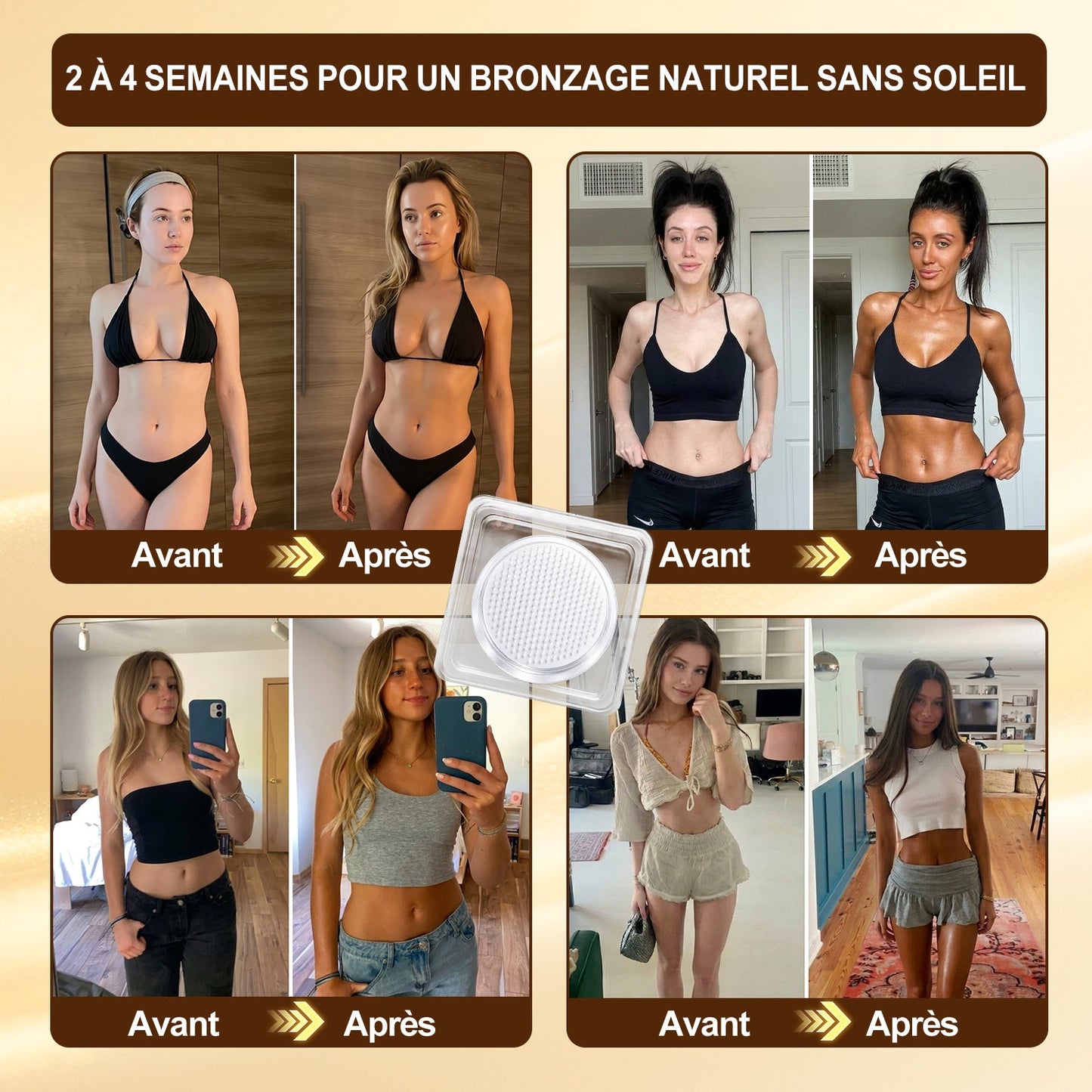 Boutique Officielle | ☀️☀️ Hiskin® Patch Bronzant Instantané Sans Soleil à Micro-Aiguilles 🇫🇷 (Une seule fois par jour) Hâle bronzé visible en 7 jours ✅ Sans UV, sans effet orange, sans traces, sans DHA, sans application salissante.