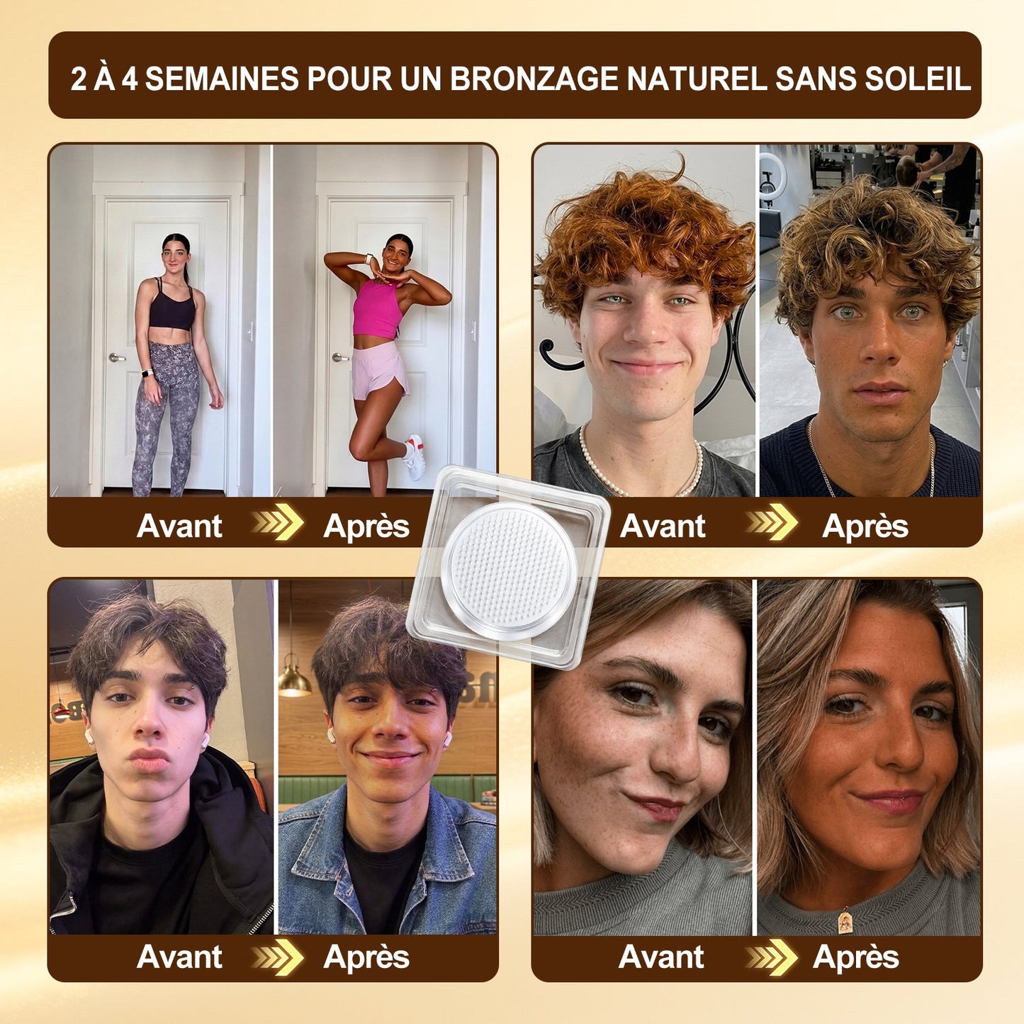 Boutique Officielle | ☀️☀️ Hiskin® Patch Bronzant Instantané Sans Soleil à Micro-Aiguilles 🇫🇷 (Une seule fois par jour) Hâle bronzé visible en 7 jours ✅ Sans UV, sans effet orange, sans traces, sans DHA, sans application salissante.