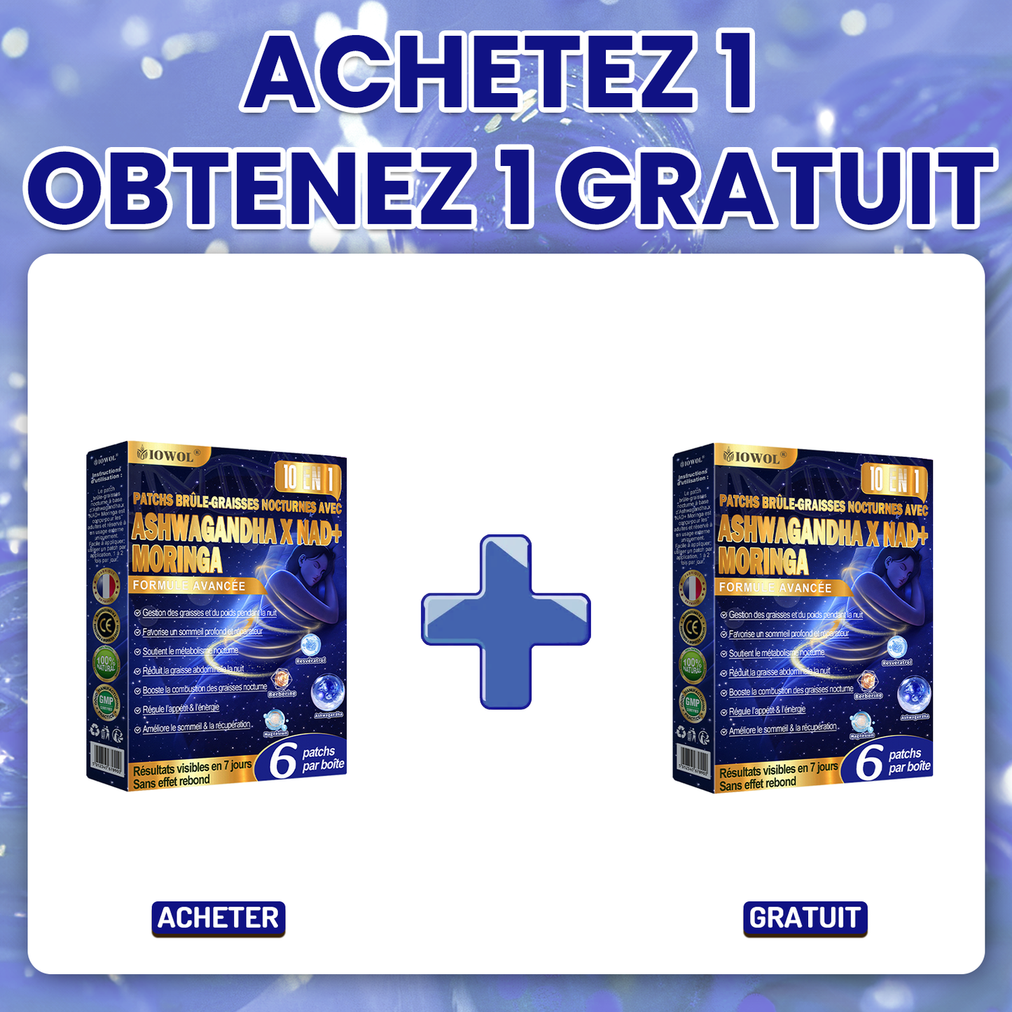 IOWOL ® PATCHS BRÛLE-GRAISSES NOCTURNES ! ZÉRO PILULES & ZÉRO GASPILLAGE & ZÉRO EFFORT & 100 % DE RÉSULTATS.