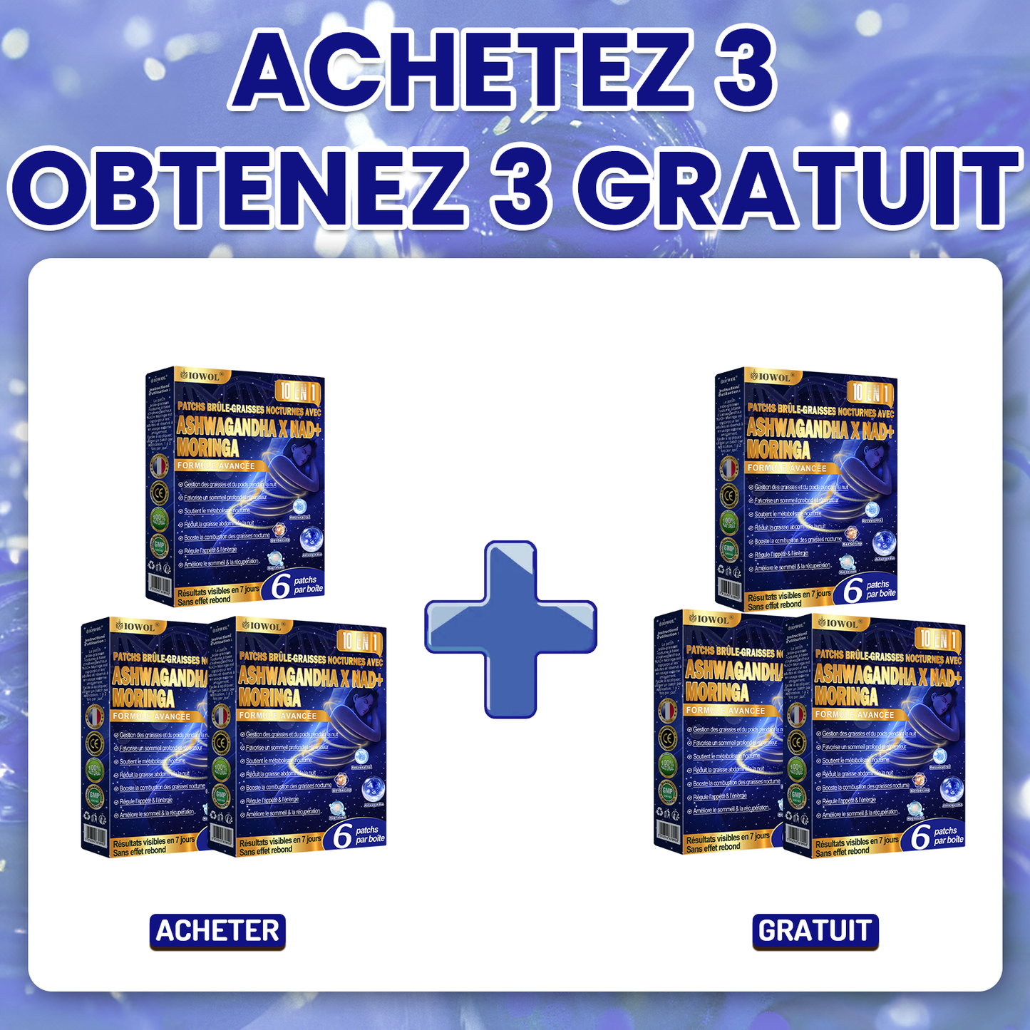 IOWOL ® PATCHS BRÛLE-GRAISSES NOCTURNES ! ZÉRO PILULES & ZÉRO GASPILLAGE & ZÉRO EFFORT & 100 % DE RÉSULTATS.