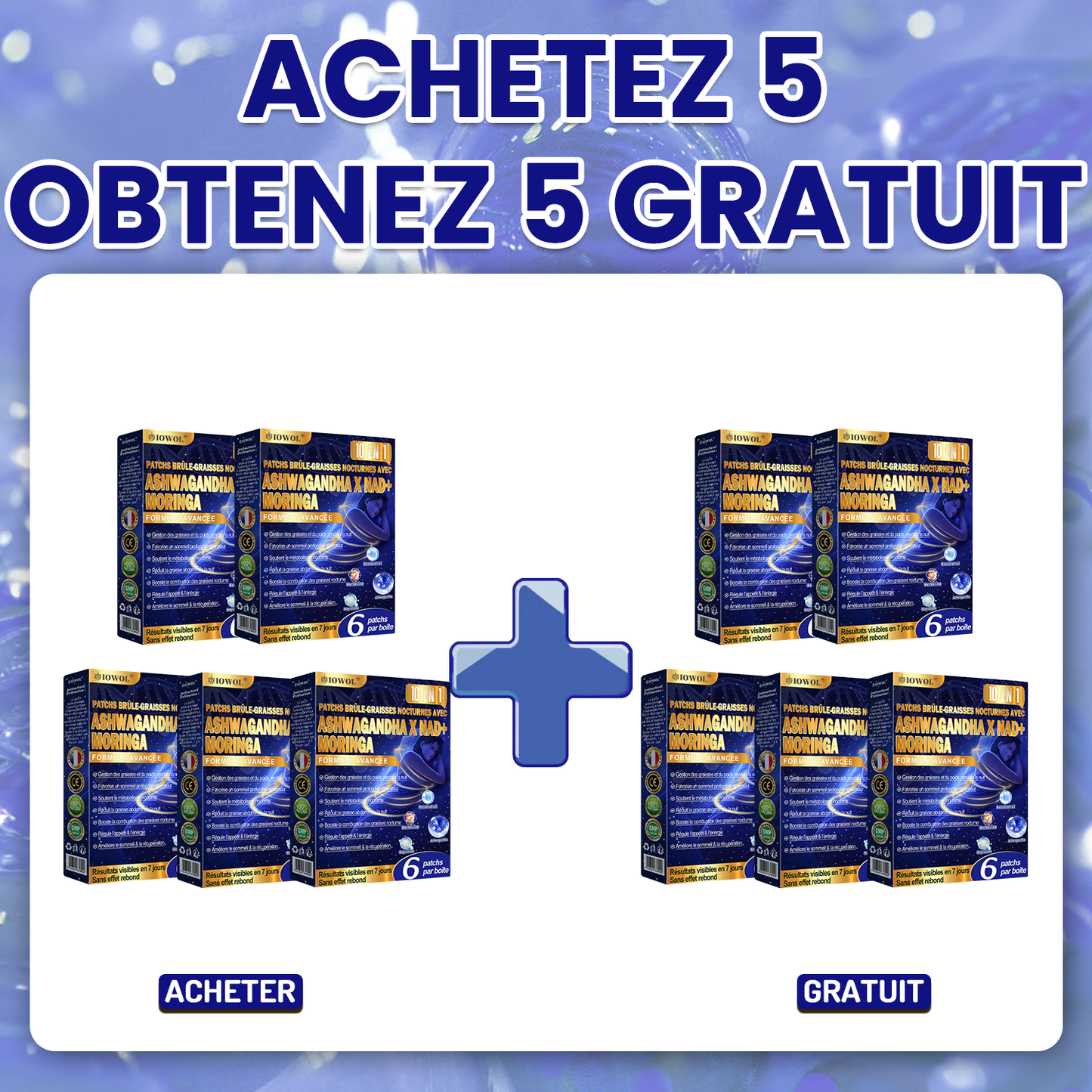 IOWOL ® PATCHS BRÛLE-GRAISSES NOCTURNES ! ZÉRO PILULES & ZÉRO GASPILLAGE & ZÉRO EFFORT & 100 % DE RÉSULTATS.