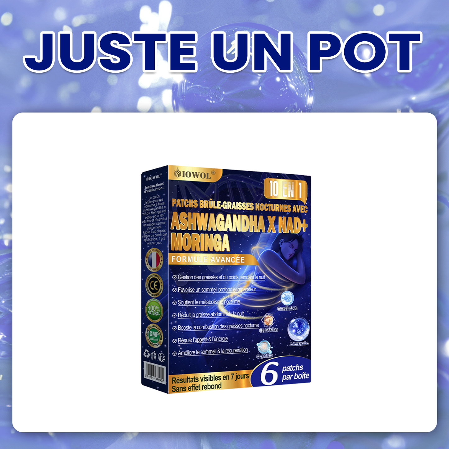 IOWOL ® PATCHS BRÛLE-GRAISSES NOCTURNES ! ZÉRO PILULES & ZÉRO GASPILLAGE & ZÉRO EFFORT & 100 % DE RÉSULTATS.